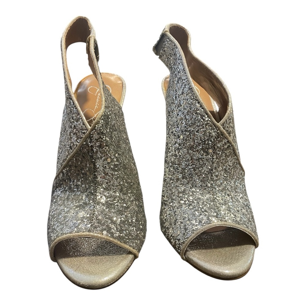 Jessica Simpson Silver Glitter Heels - Picture 3 of 12